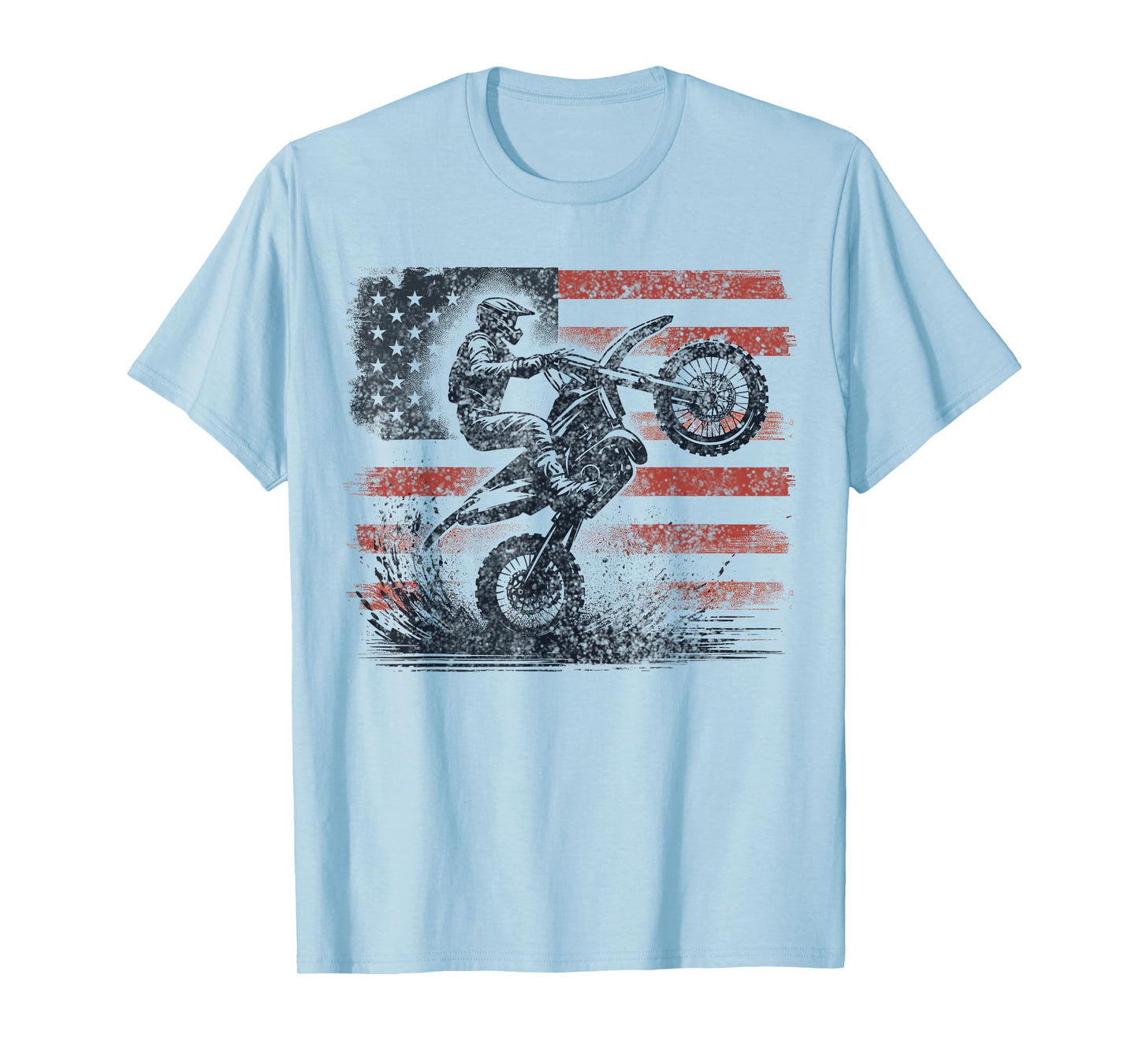 Dirt Bike American Flag Motocross T-Shirt