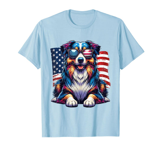 Vintage Awesome Australian Shepherd 4th of July US American T-Shirt