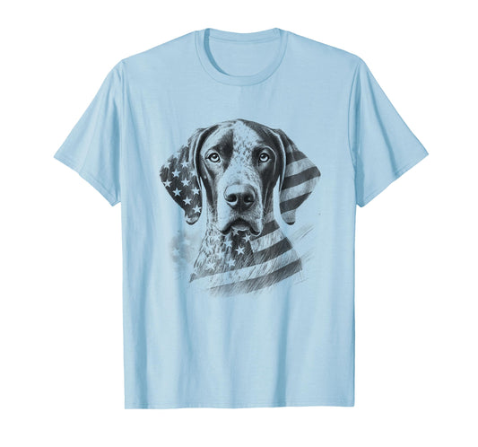 German Shorthaired Pointer American Flag GSP Dog Design Idea T-Shirt