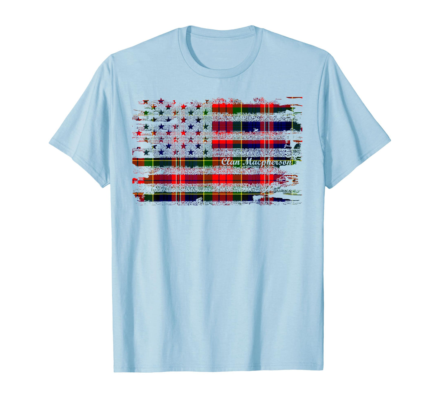 Macpherson surname American Flag Scottish Clan Tartan T-Shirt