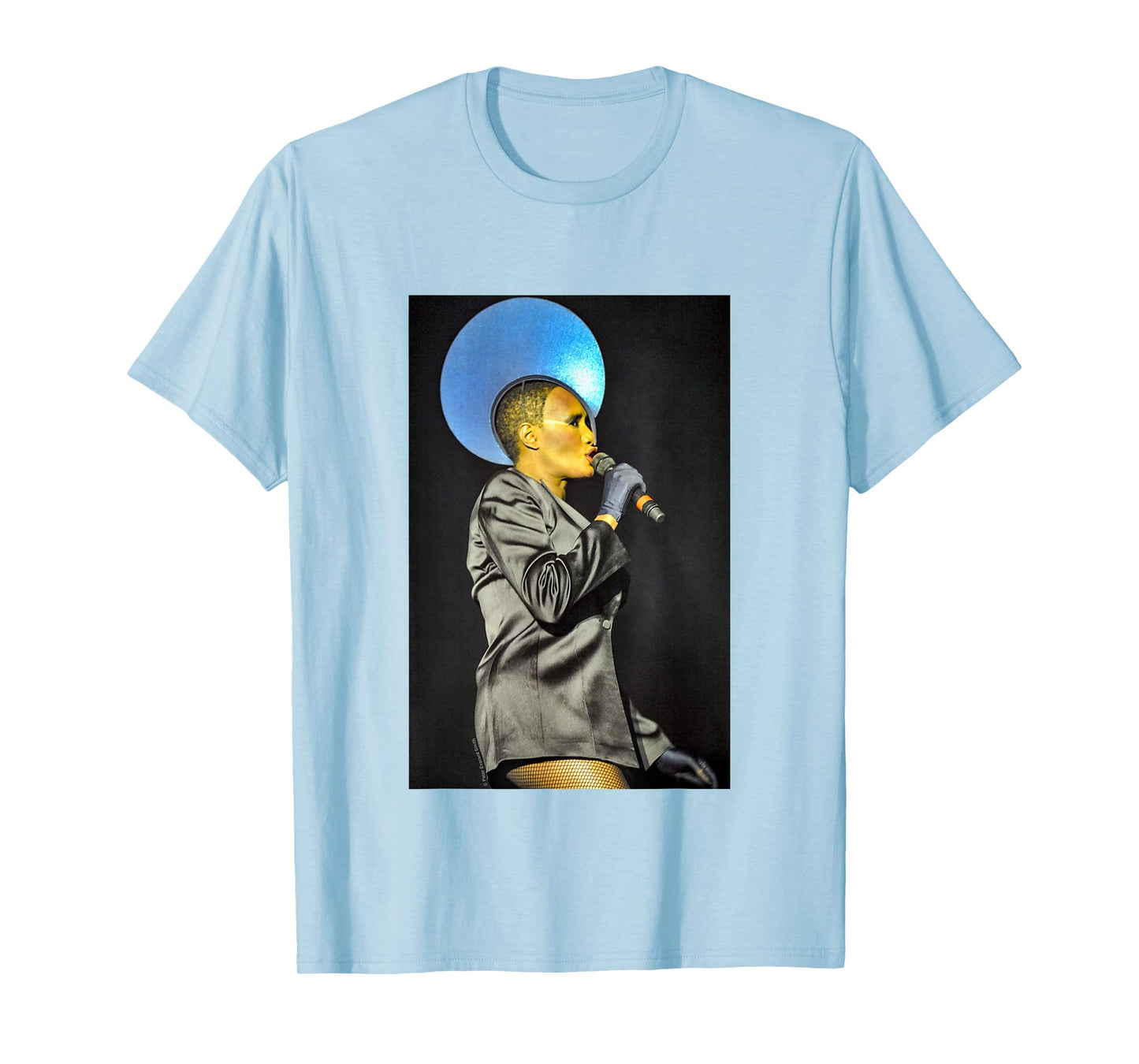 Grace Jones Blue Headdress By Everard Smith T-Shirt