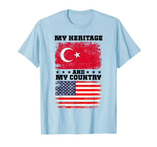 Turkish Heritage Uniform American Outfit US Turkey Flag T-Shirt