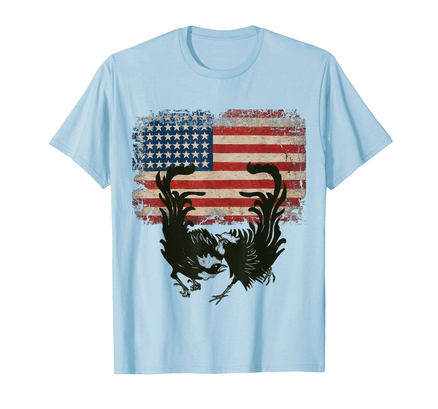 Vintage US Flag Fight Cock Fighting Game Fowl American flag T-Shirt for Women Men