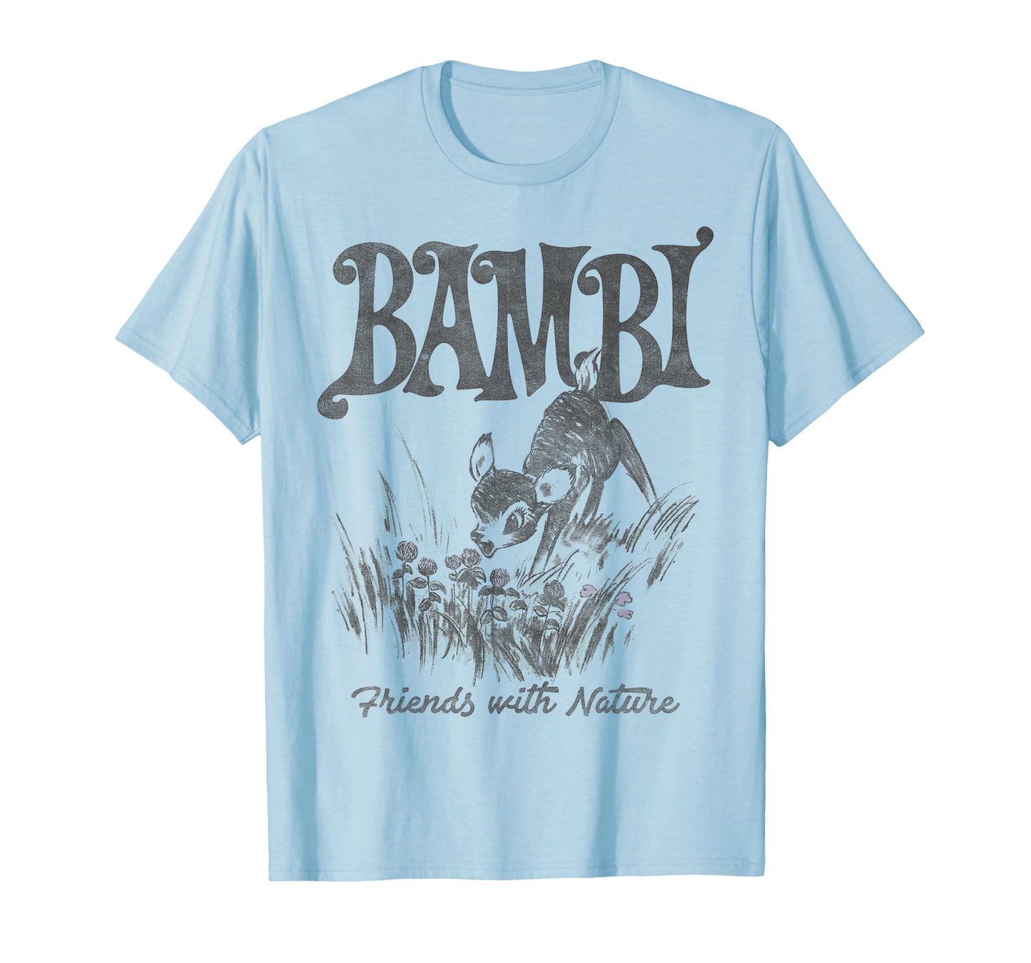 Disney Bambi Friends with Nature Pencil Sketch T-Shirt