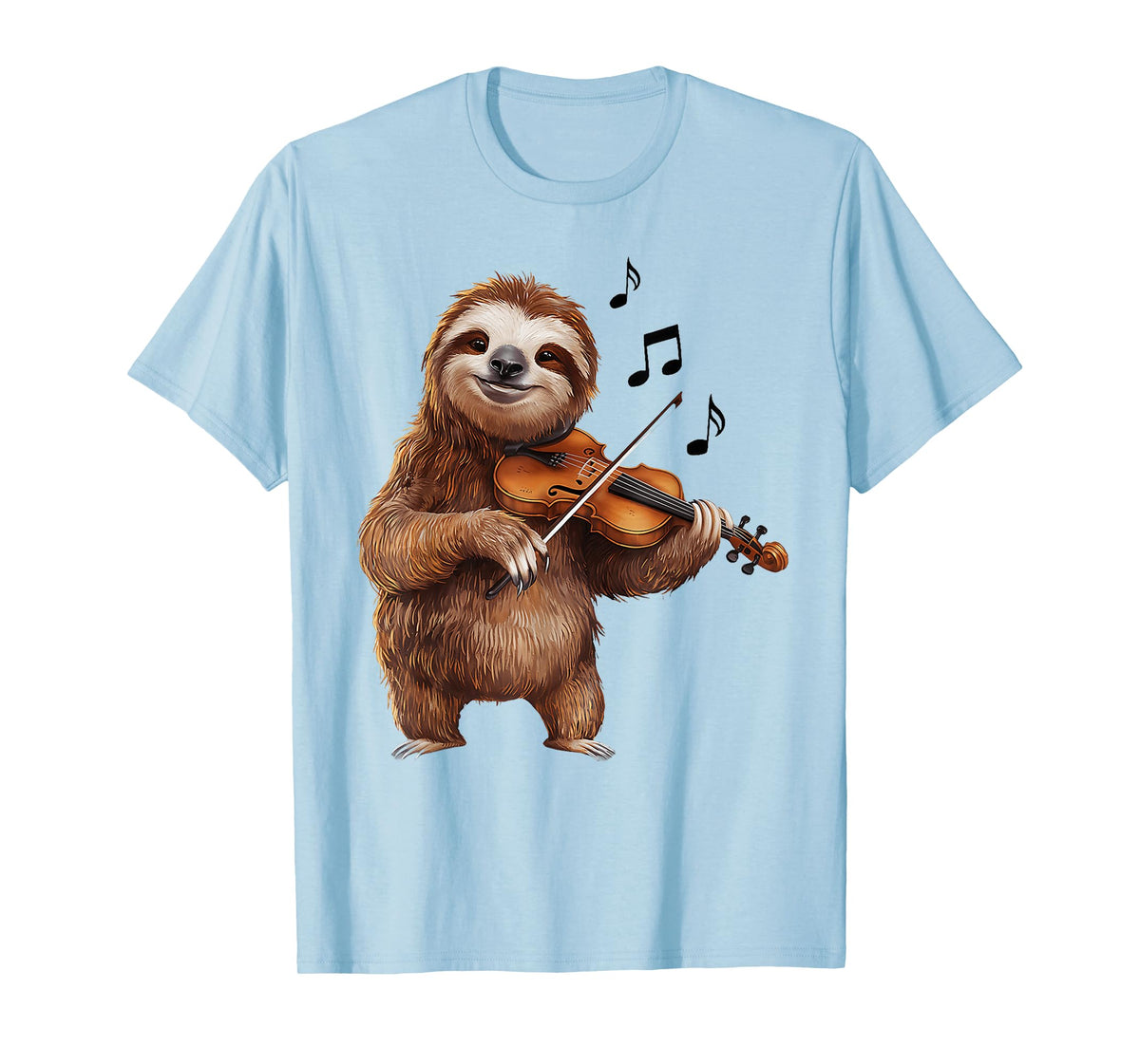 Funny Musician Violinist Cute Sloth Playing Violin T-Shirt