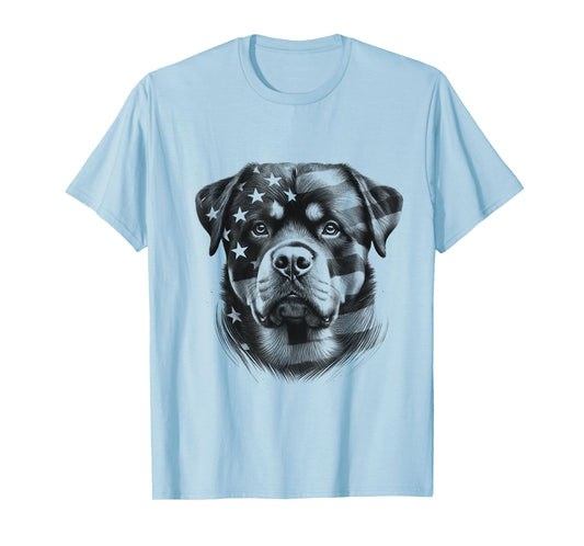 Rottweiler Rottie Dog American Flag 4th Of July Design Idea T-Shirt