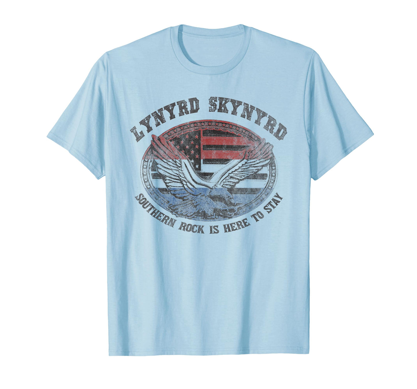 Lynyrd Skynyrd Southern Rock Here to Stay Biker US Flag Logo T-Shirt
