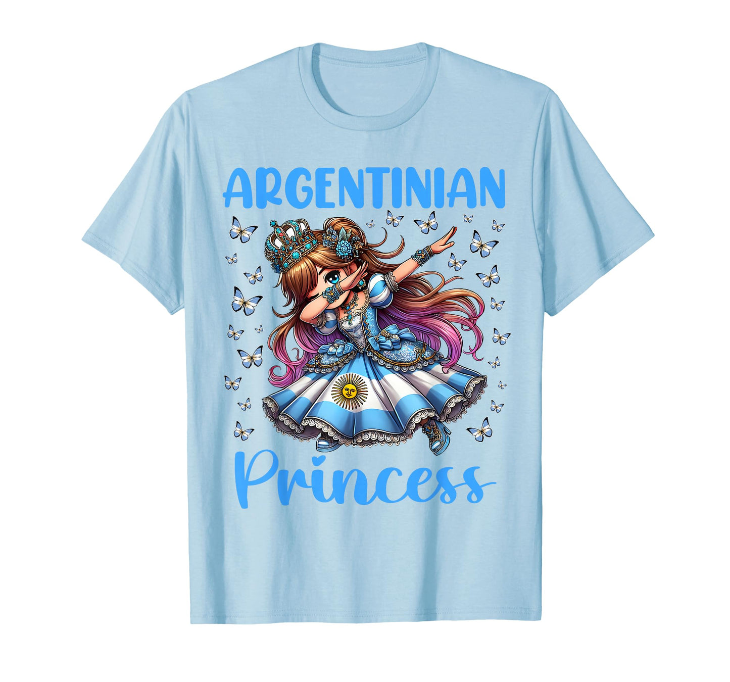 Argentinian Princess Dab Girl Flag Dress Culture for Kids T-Shirt