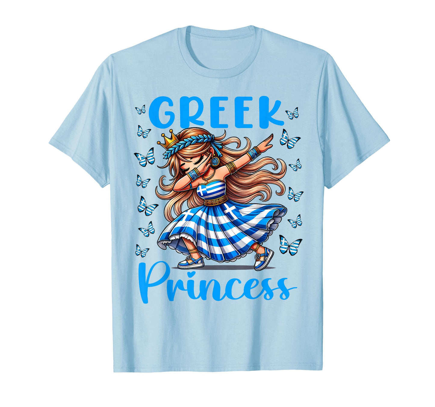 Greek Princess Dab Girl Flag Dress Heritage Souvenir T-Shirt