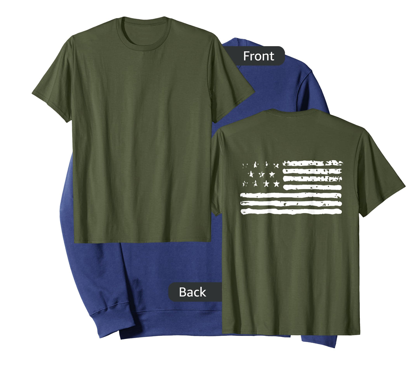 Guns Flag Distressed Veterans Hunters/Back Design T-Shirt