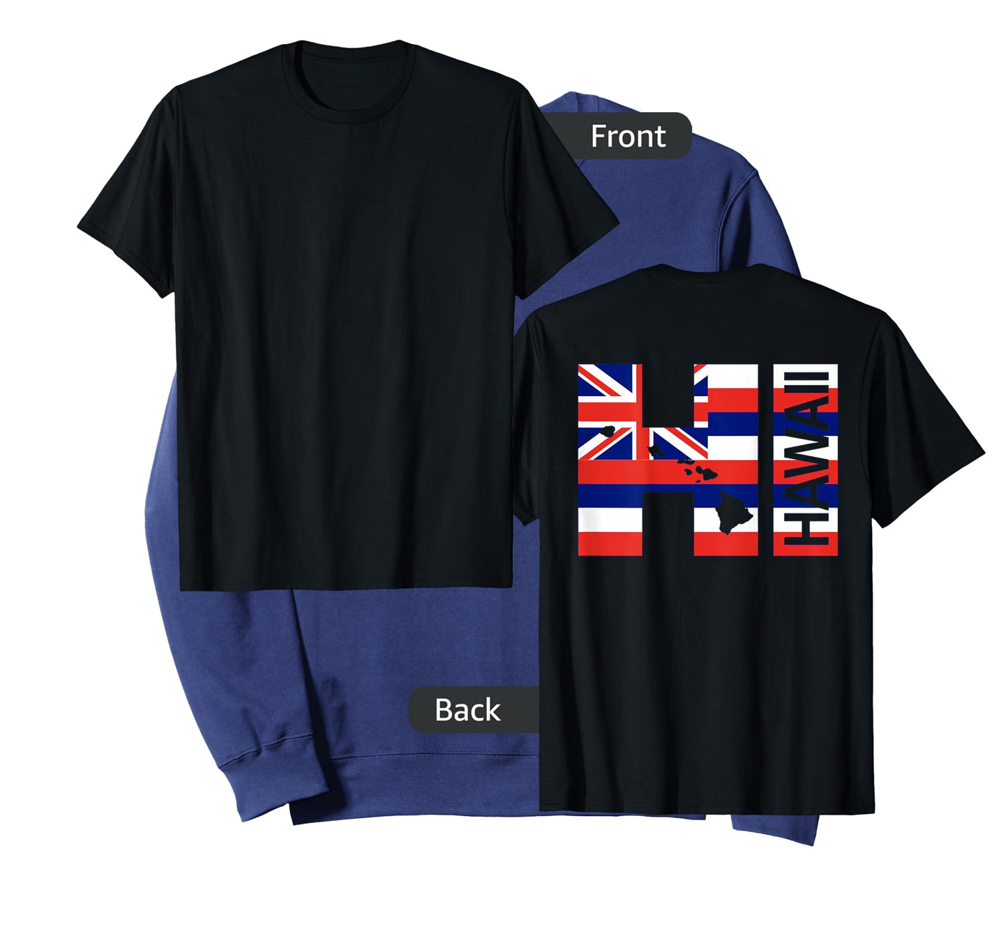 HI Hawaii Islands Hawaiian Flag Beach (On Back) T-Shirt
