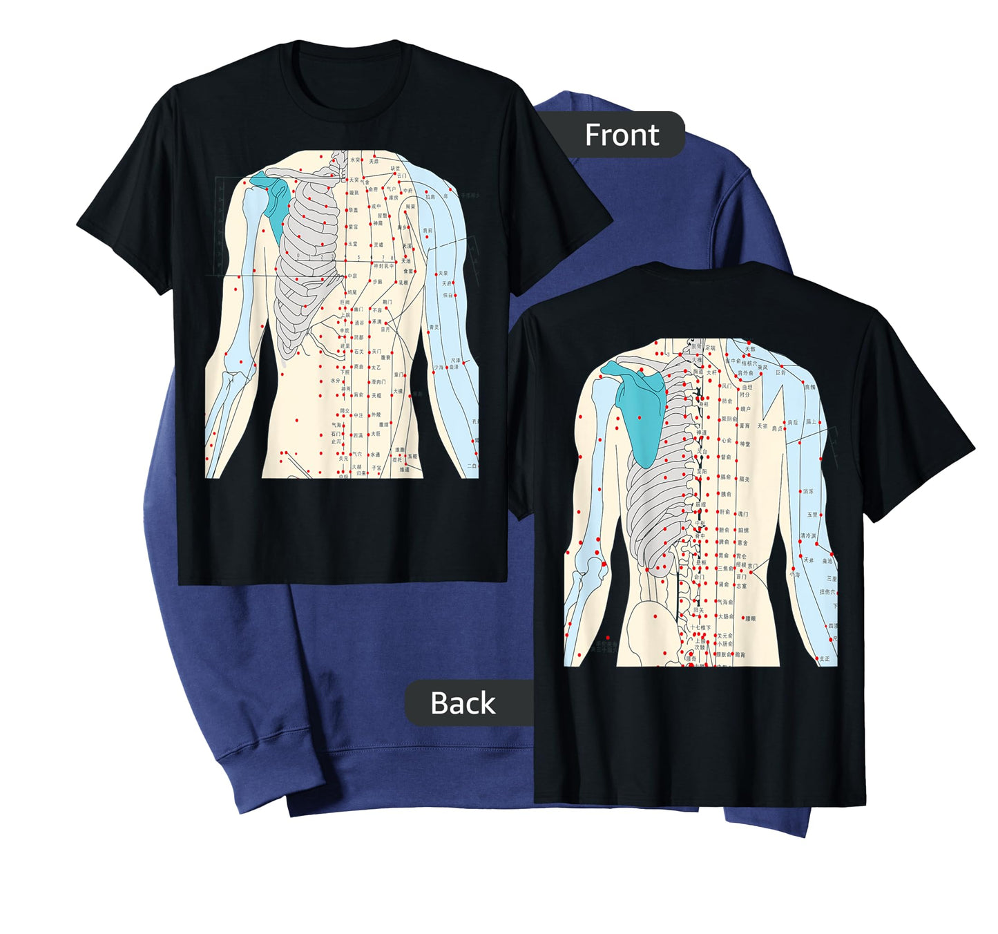 Acupuncture T-Shirt Chinese Medicine Healing Meridian 2 Side T-Shirt