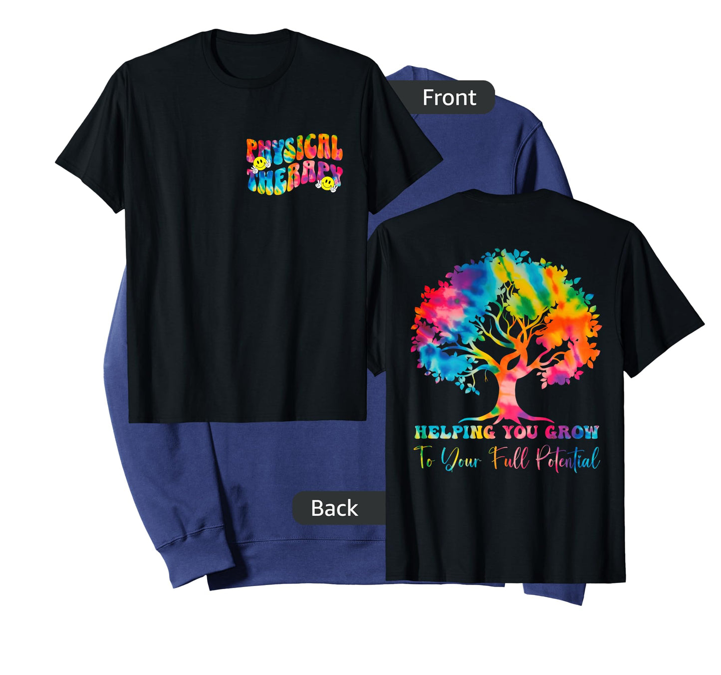 (2 SIDED) Physical Therapy Month Tie Dye Groovy PT Month 70s T-Shirt