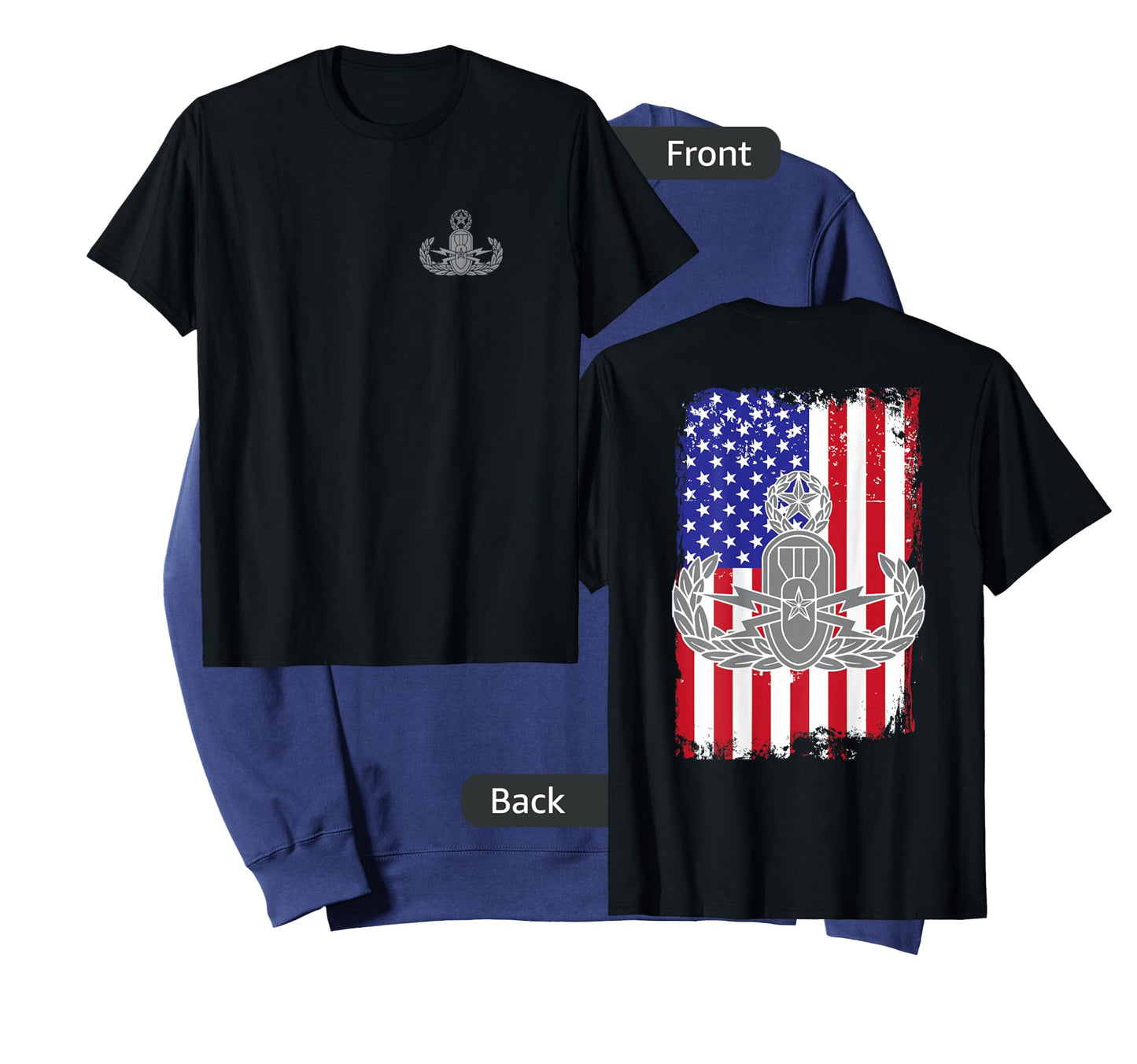 EOD American Flag T Shirt - Memorial Day July 4th See Back T-Shirt