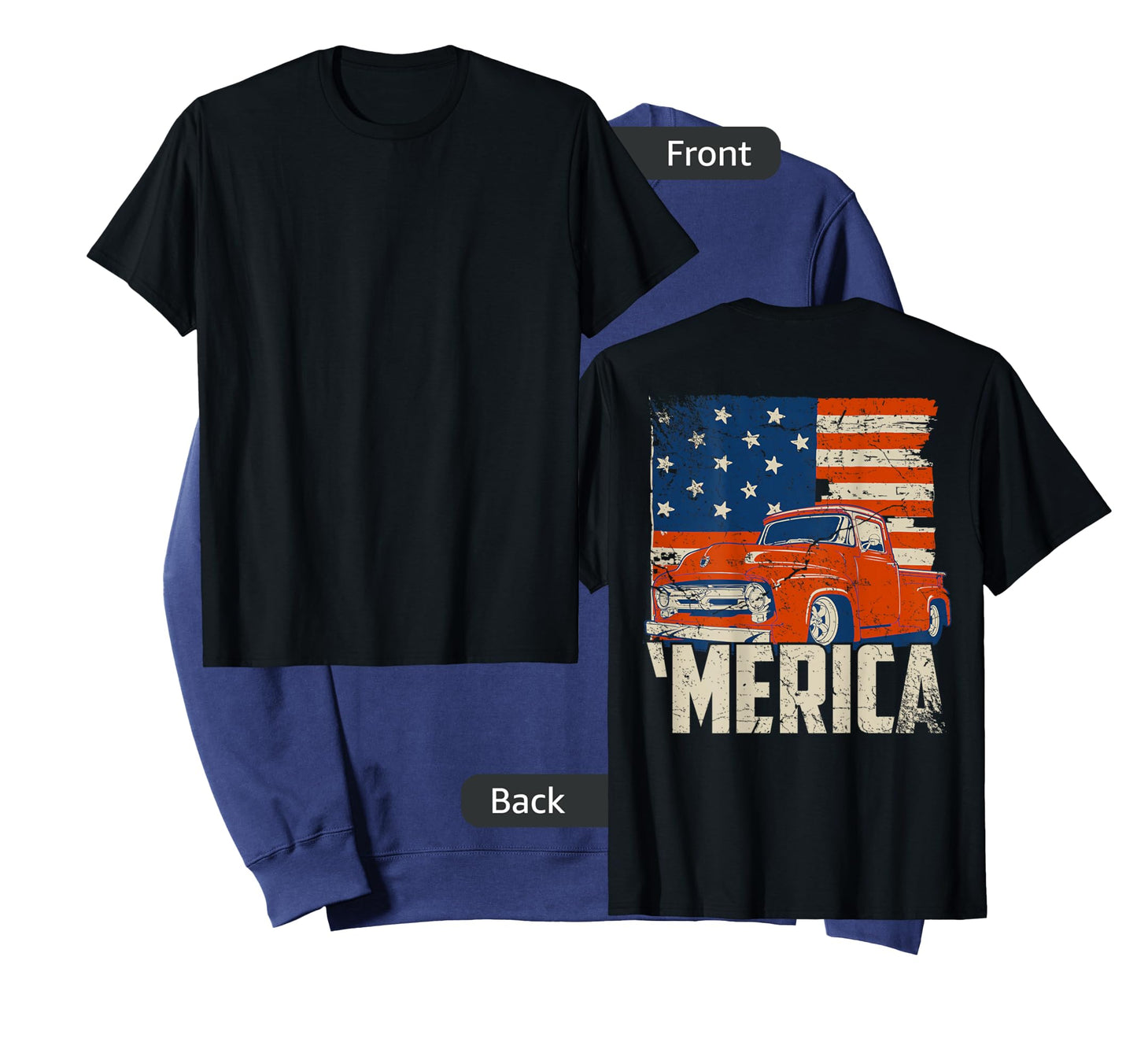 1953 Pickup truck and flag 'Merica shirt Classic truck tee T-Shirt
