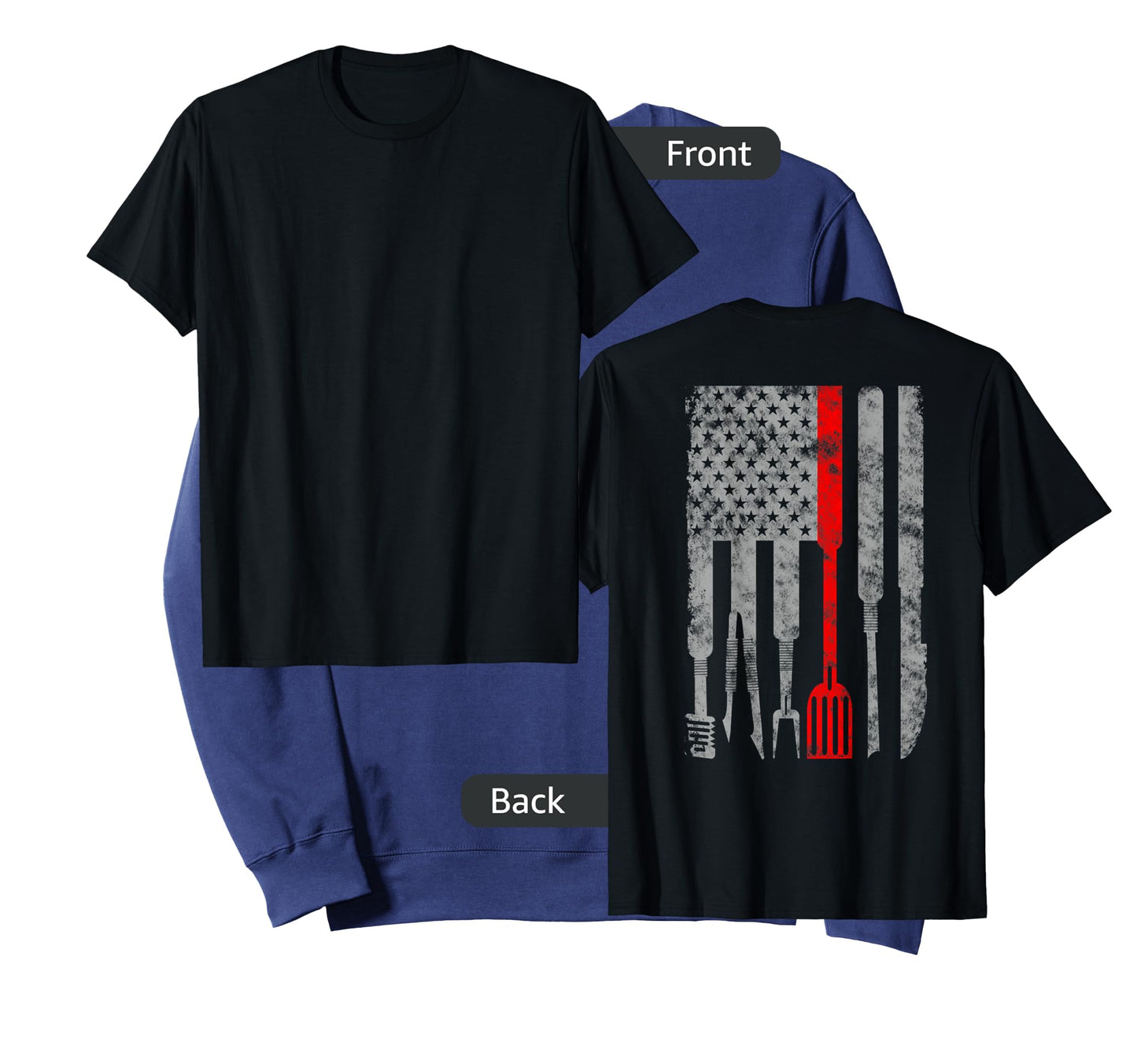 Thin red Line american patriotic chef flag T-Shirt