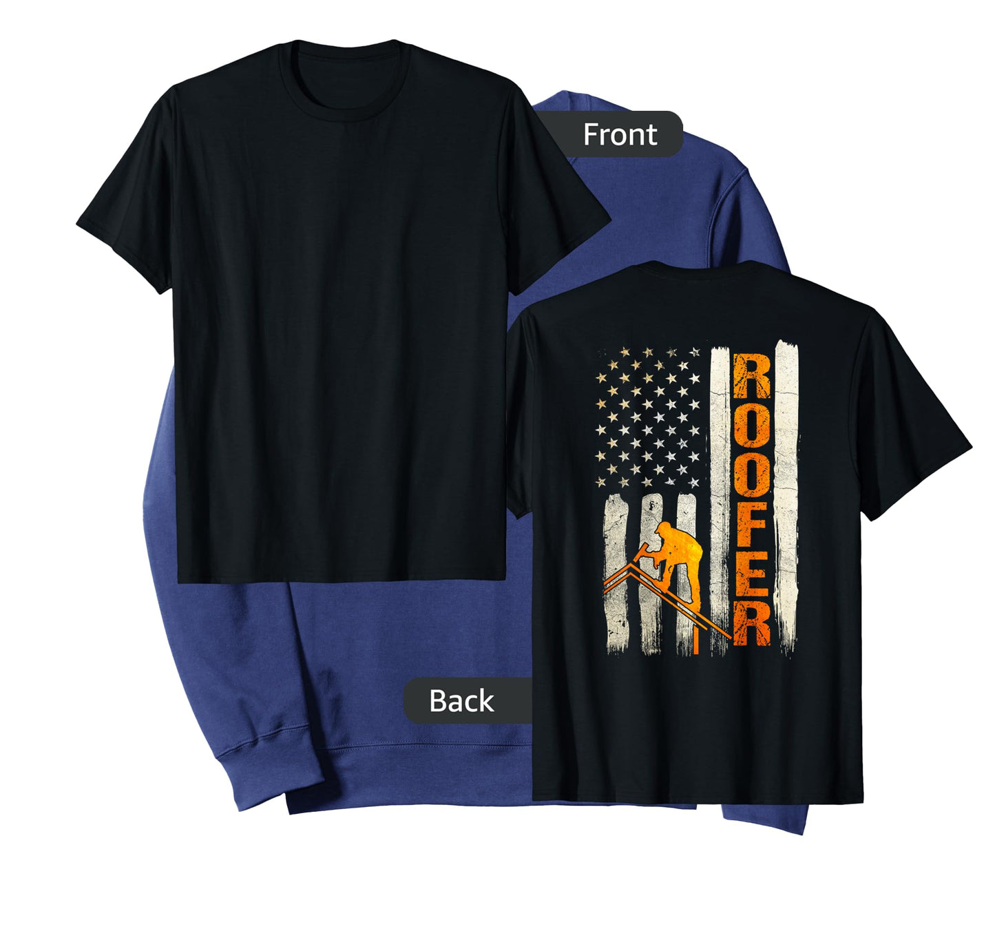 Roofer Gifts Roofing Design On Back of Clothing T-Shirt