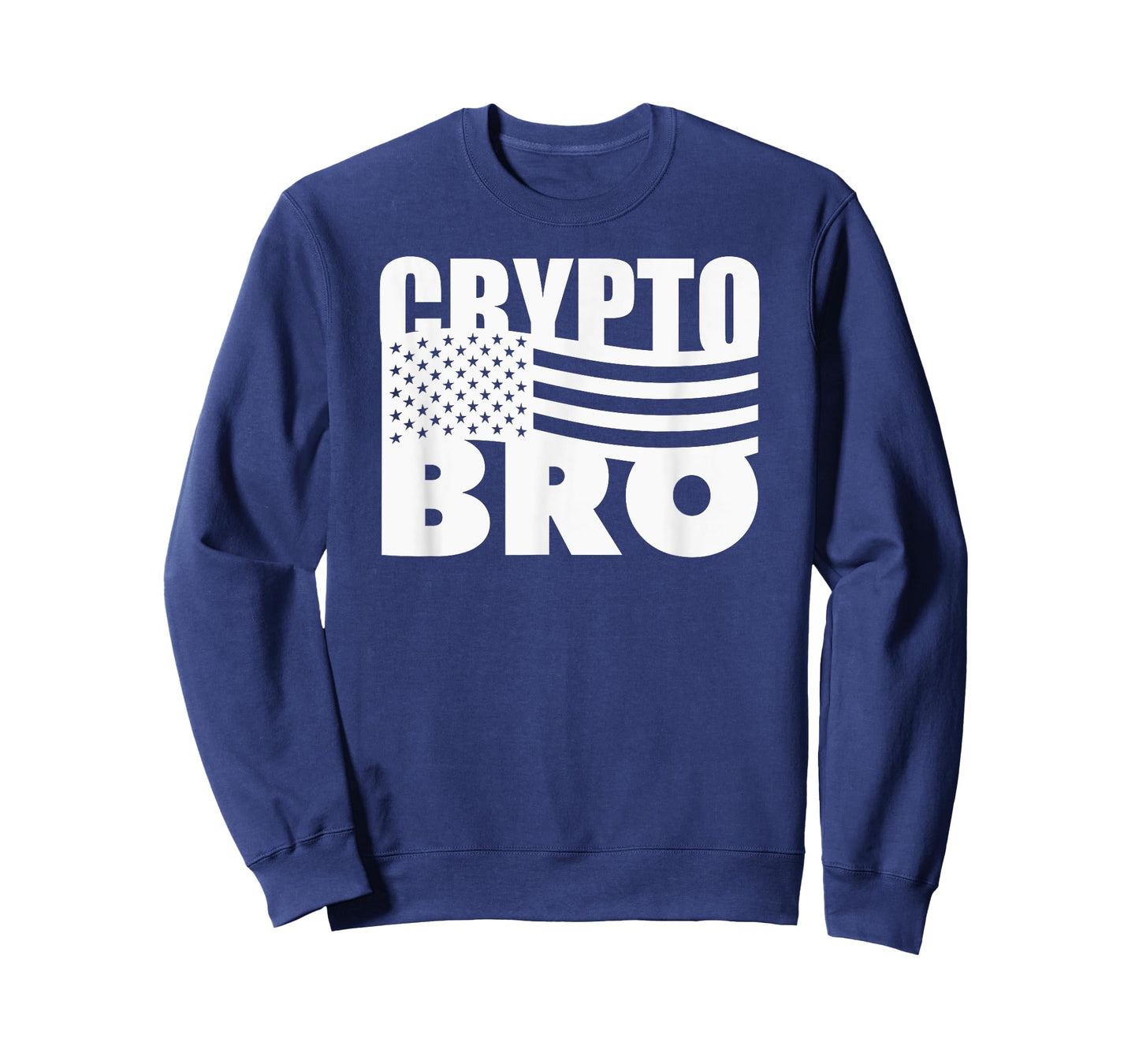 Crypto BRO Cryptocurrency Bitcoin USA Flag Finance T-Shirt