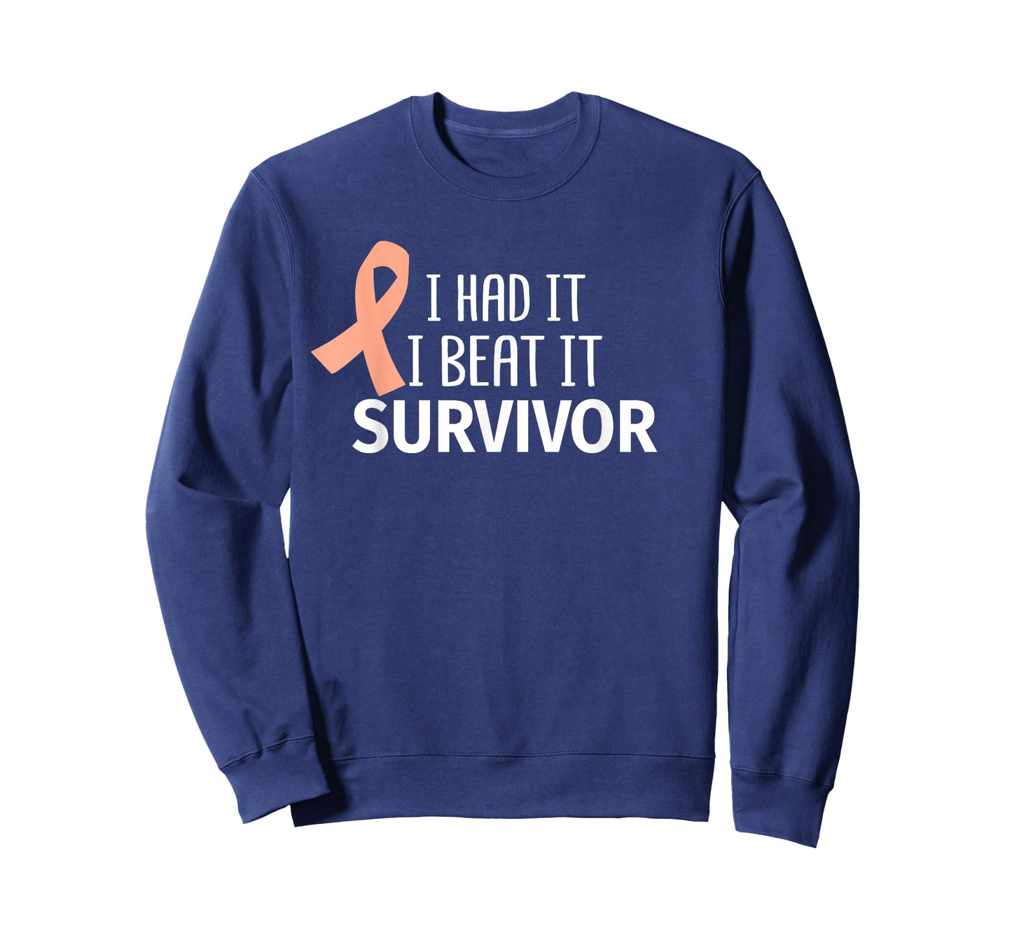 Uterine Cancer I Had It I Beat It Survivor Peach Ribbon Gift T-Shirt