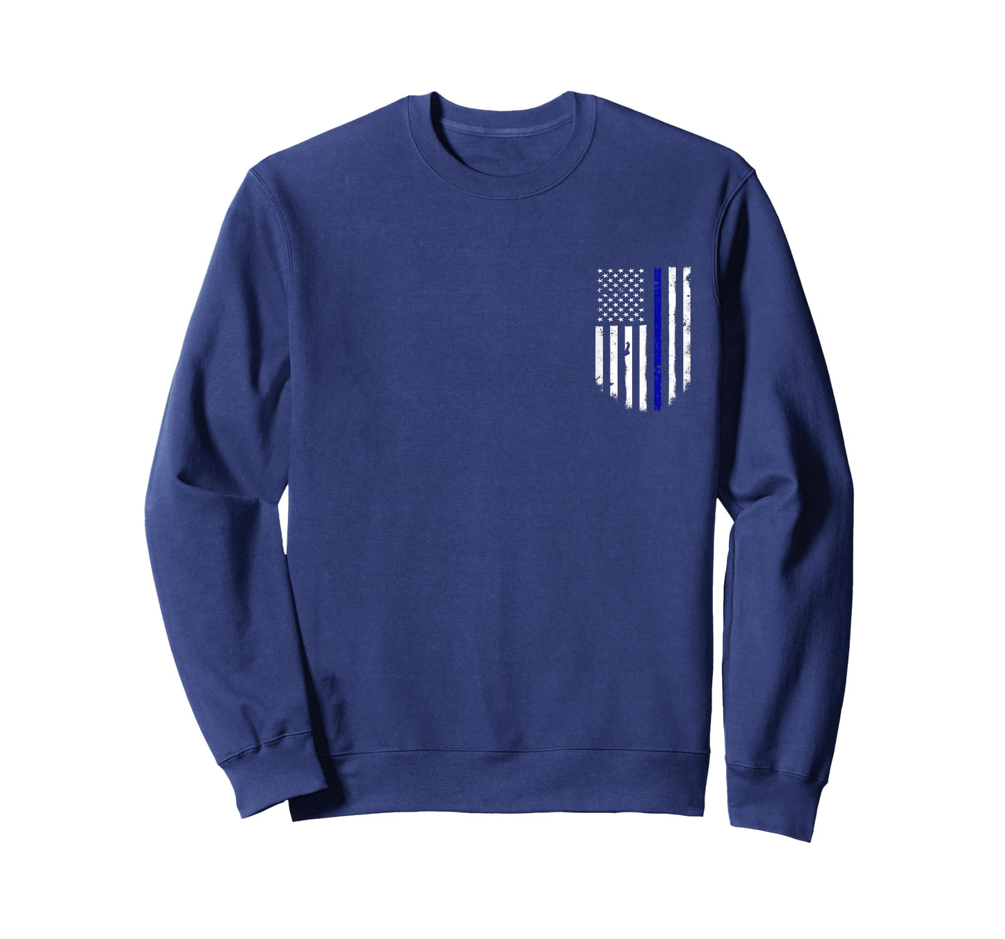 Thin Blue Line Flag T-Shirt Chest Pocket Vintage Top Tee