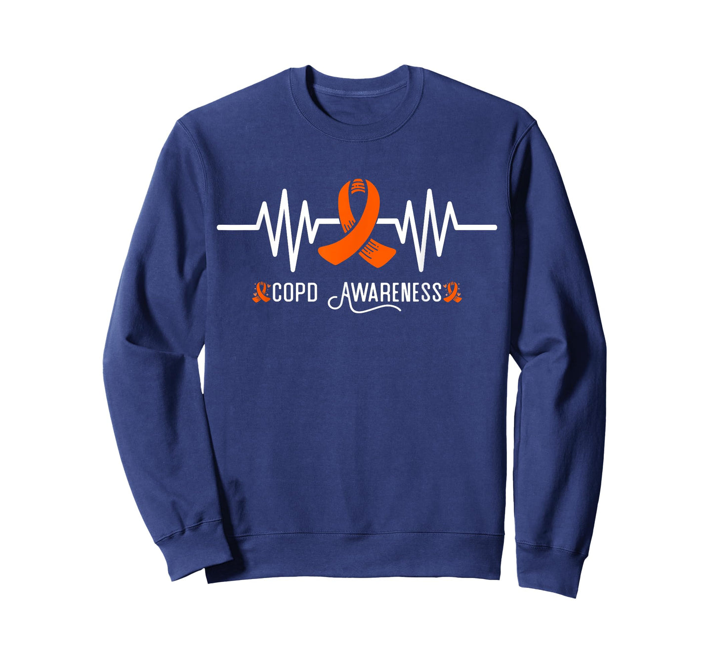 COPD Awareness Heartbeat Orange Ribbon COPD Awareness T-Shirt