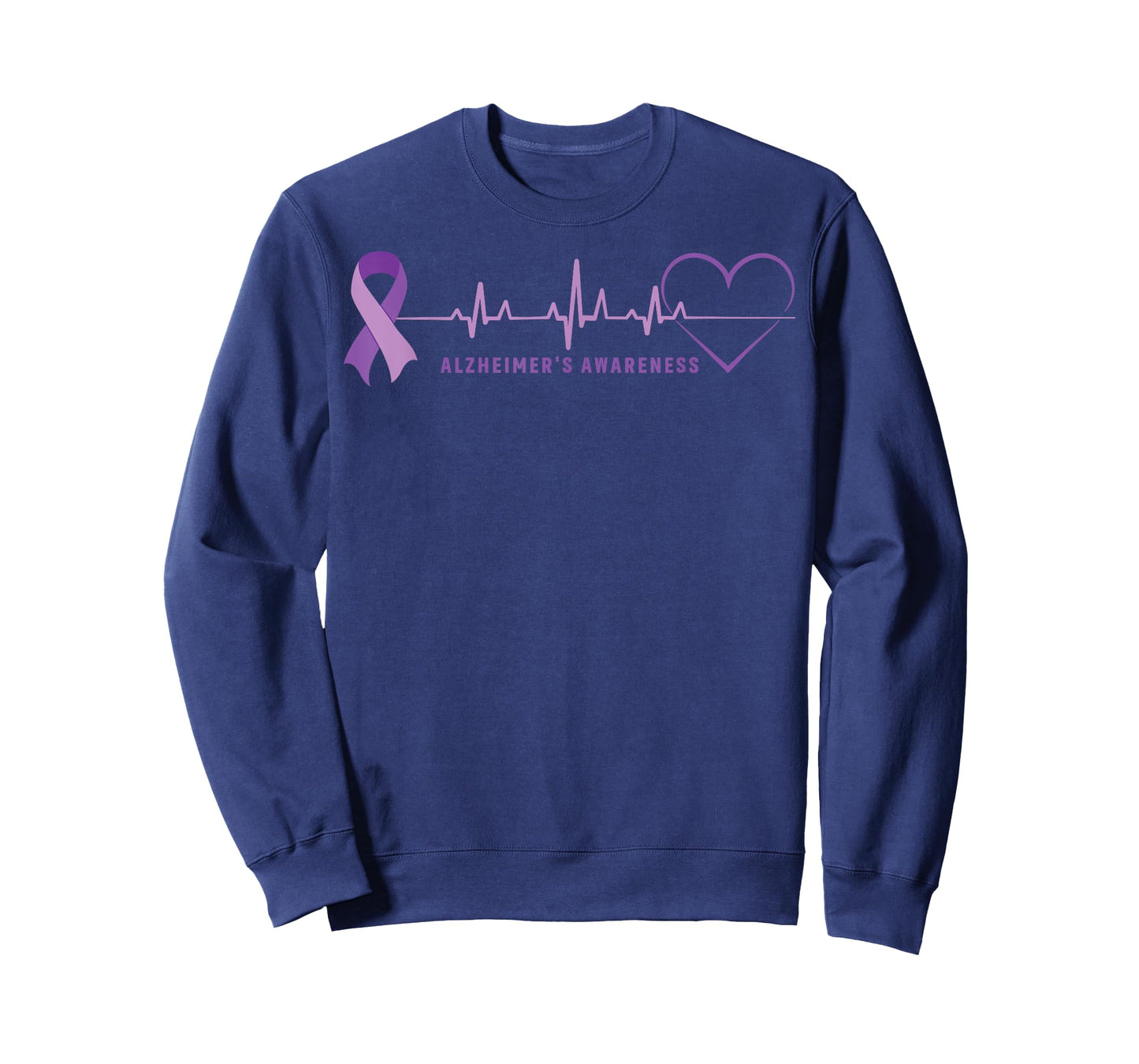 Alzheimer Disease Awareness Wear Alzheimer Ribbon Heartbeat T-Shirt