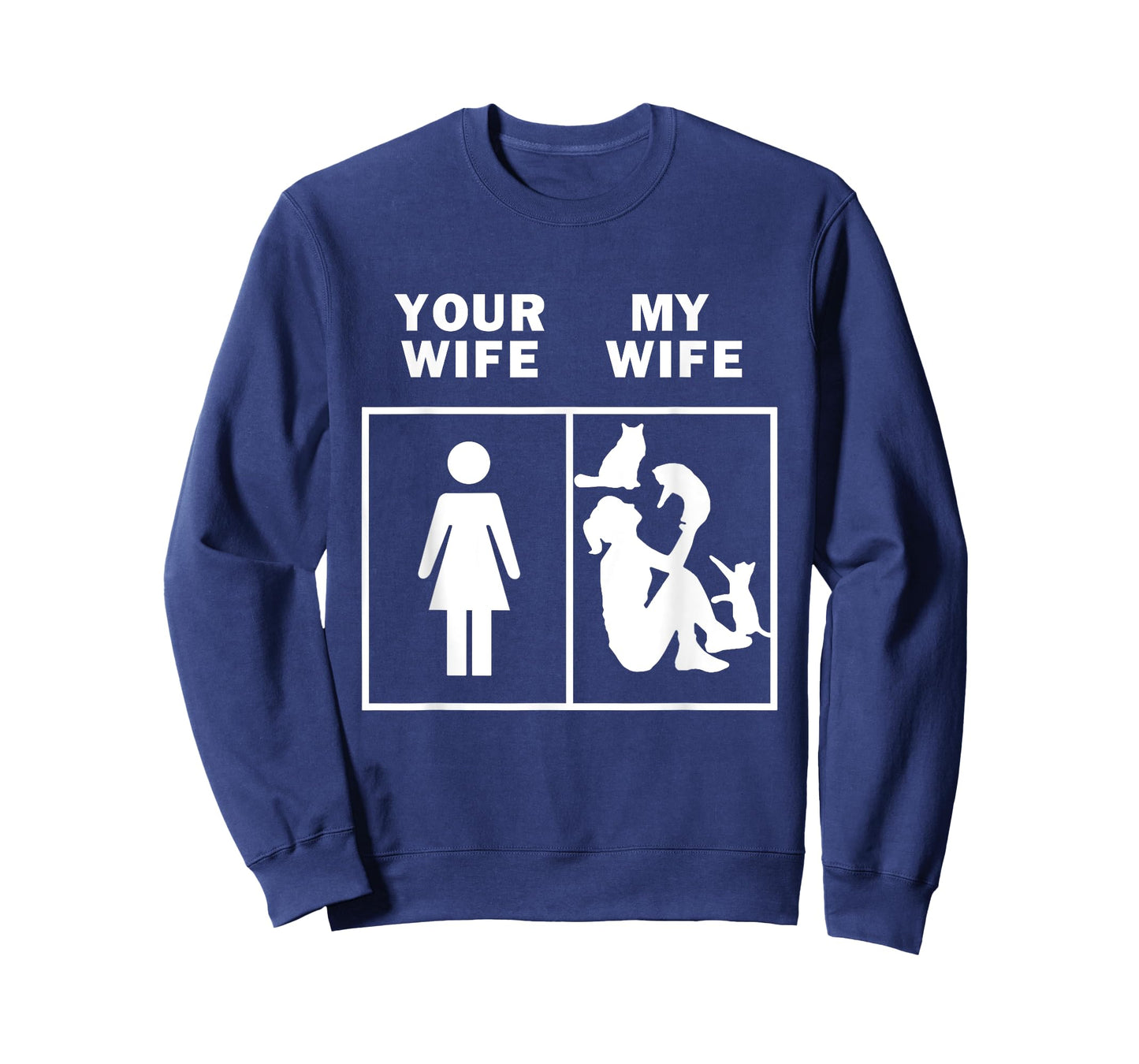 Your Wife My Wife Cats Funny Wife With My Cats Lover Husband T-Shirt