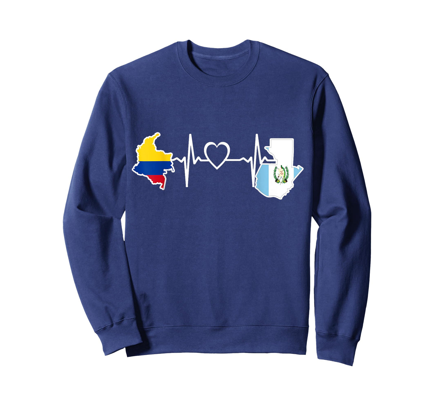 Guatemala Colombia Flag Guatemalan Colombian Heartbeat T-Shirt