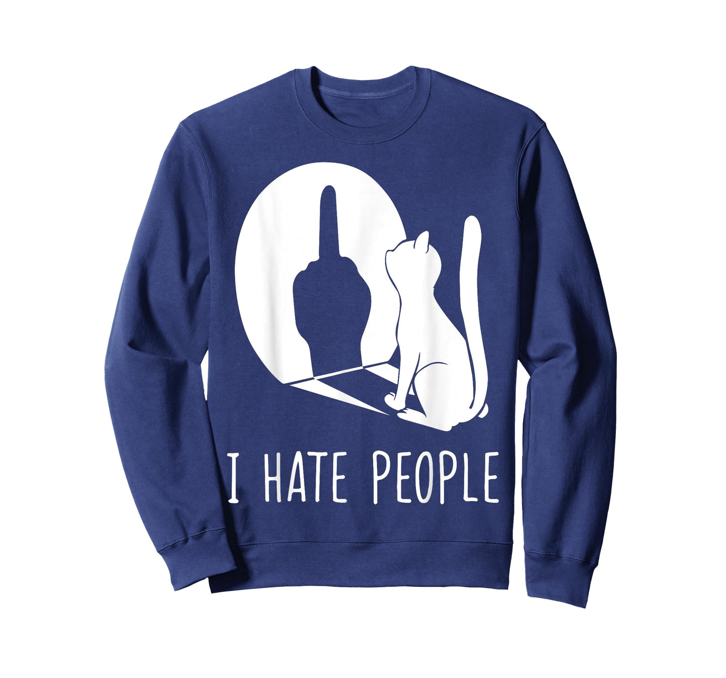 Cat Shadow I Hate People Middle Finger T-Shirt