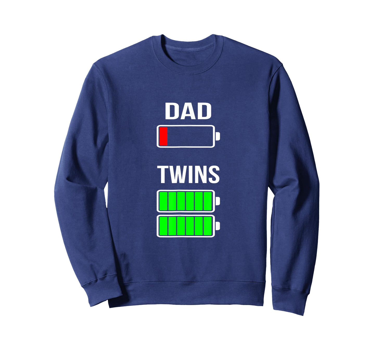 Mens Tired Dad Low Battery Twins Full Charge Funny Gift T-Shirt