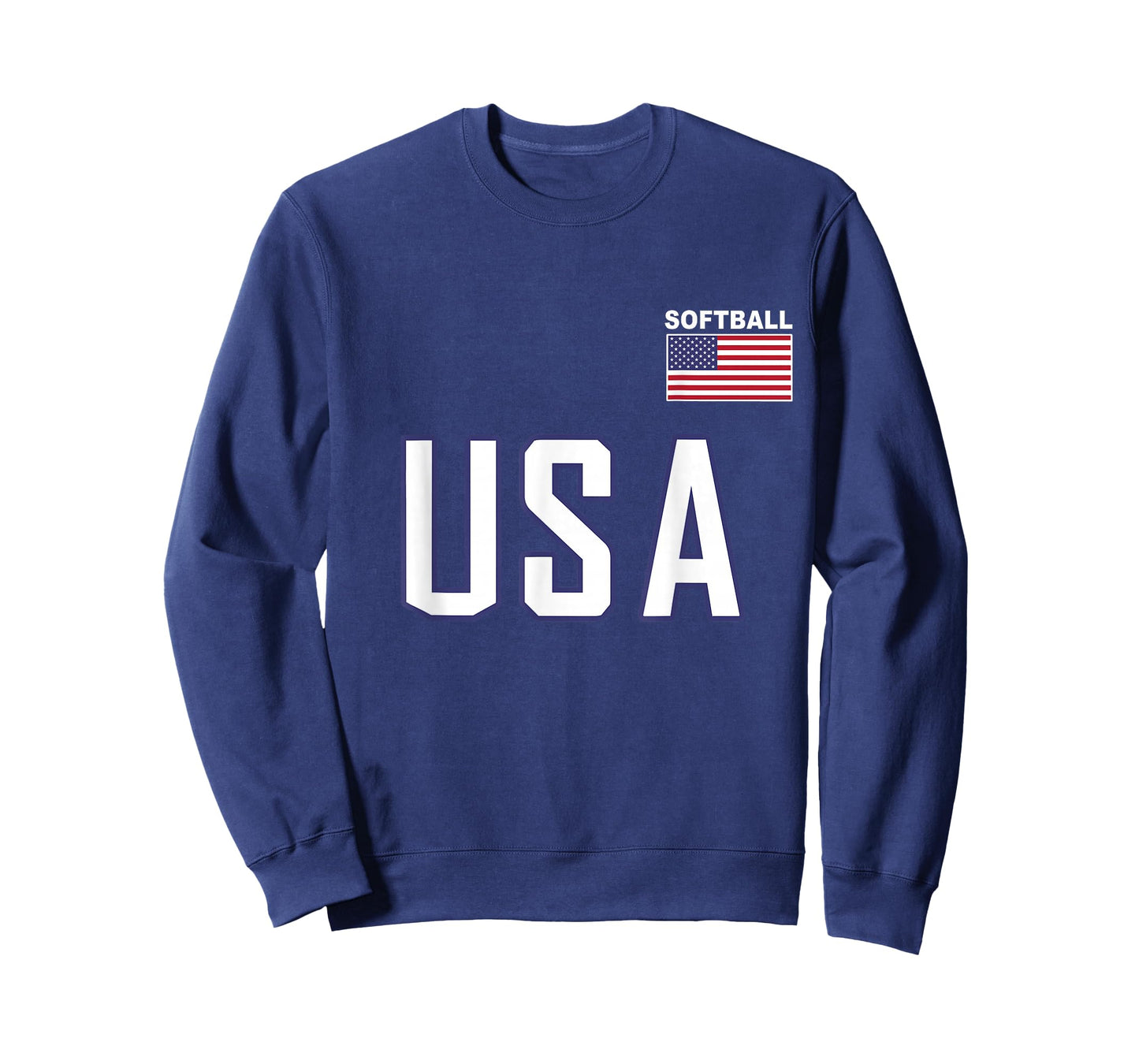 USA Flag Softball T-Shirt Pocket Team Jersey Gift Top Tee T-Shirt