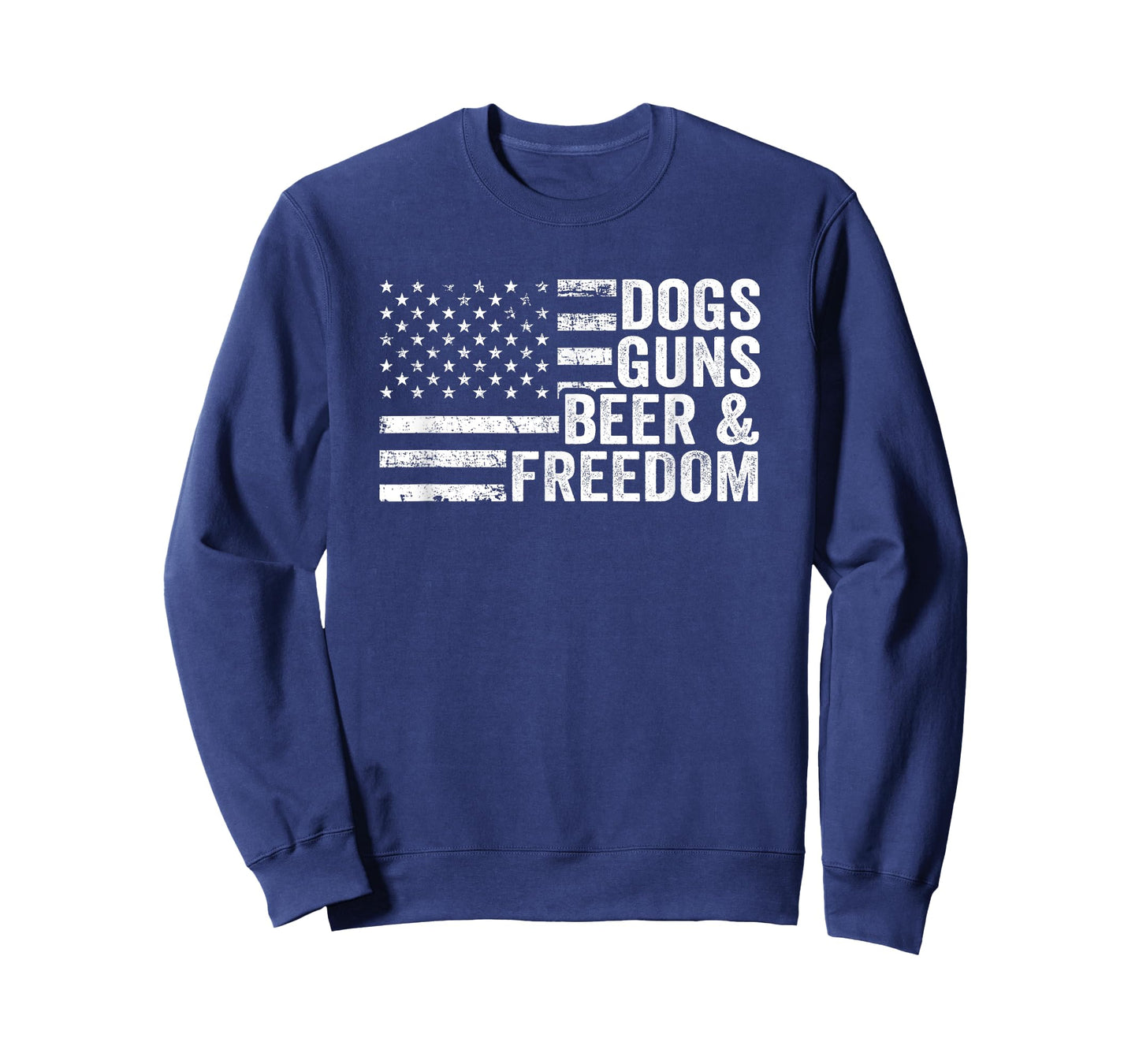 DOGS GUNS & BEER FREEDOM - Pro Gun - Dog Lover - USA Flag Women Men T-Shirt