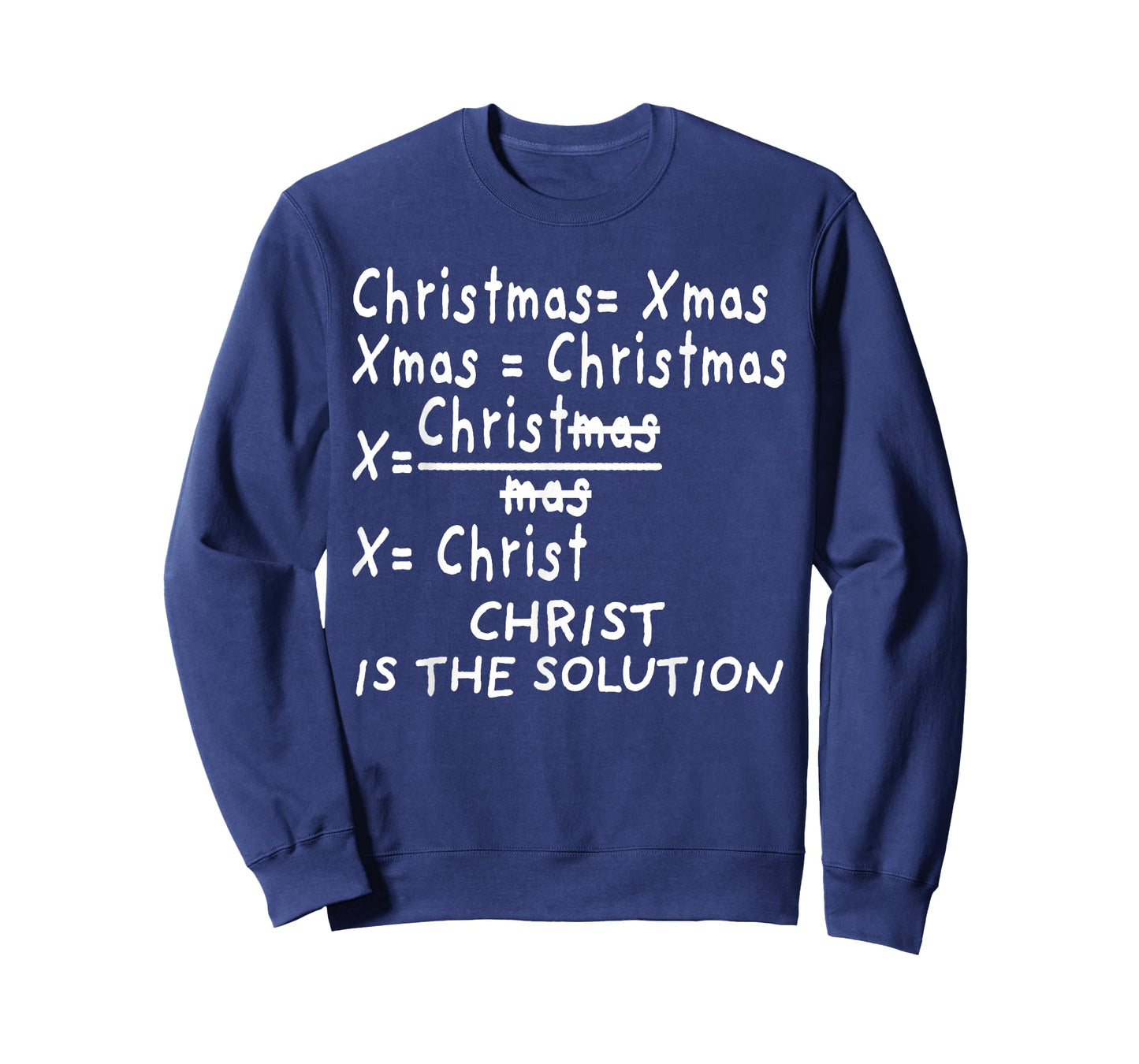 Christ Is the Solution for Catholic Christmas Math Teacher T-Shirt for Men Women Kids