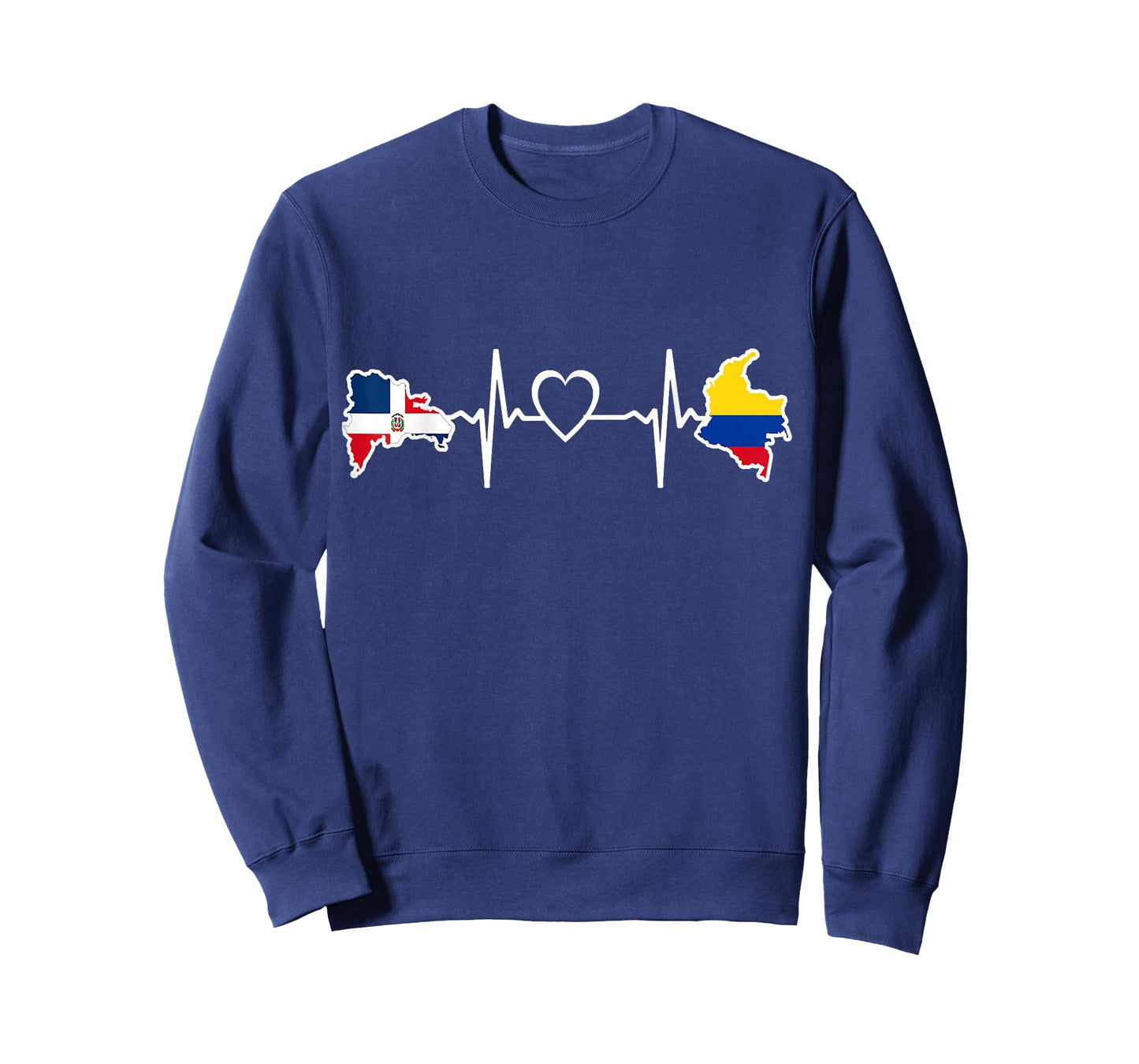 Dominican Republic Colombian Flag Heartbeat T-Shirt