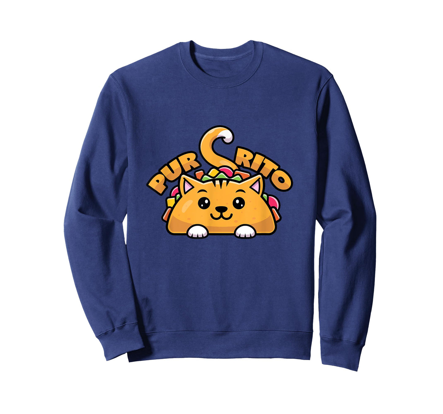 Purring Burrito Cat Pun T-Shirt for Men Women Girls Kids