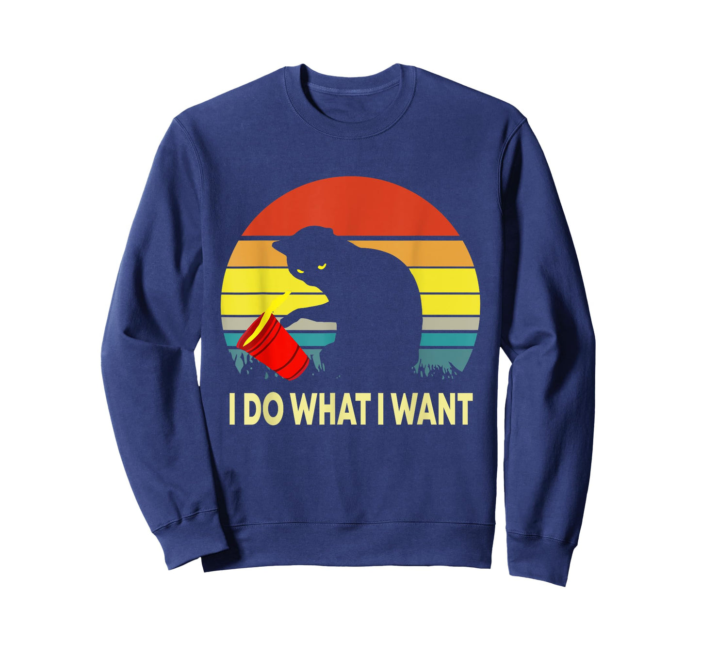 Vintage Sunset I Do What I Want Cat Men Women Kids T-Shirt