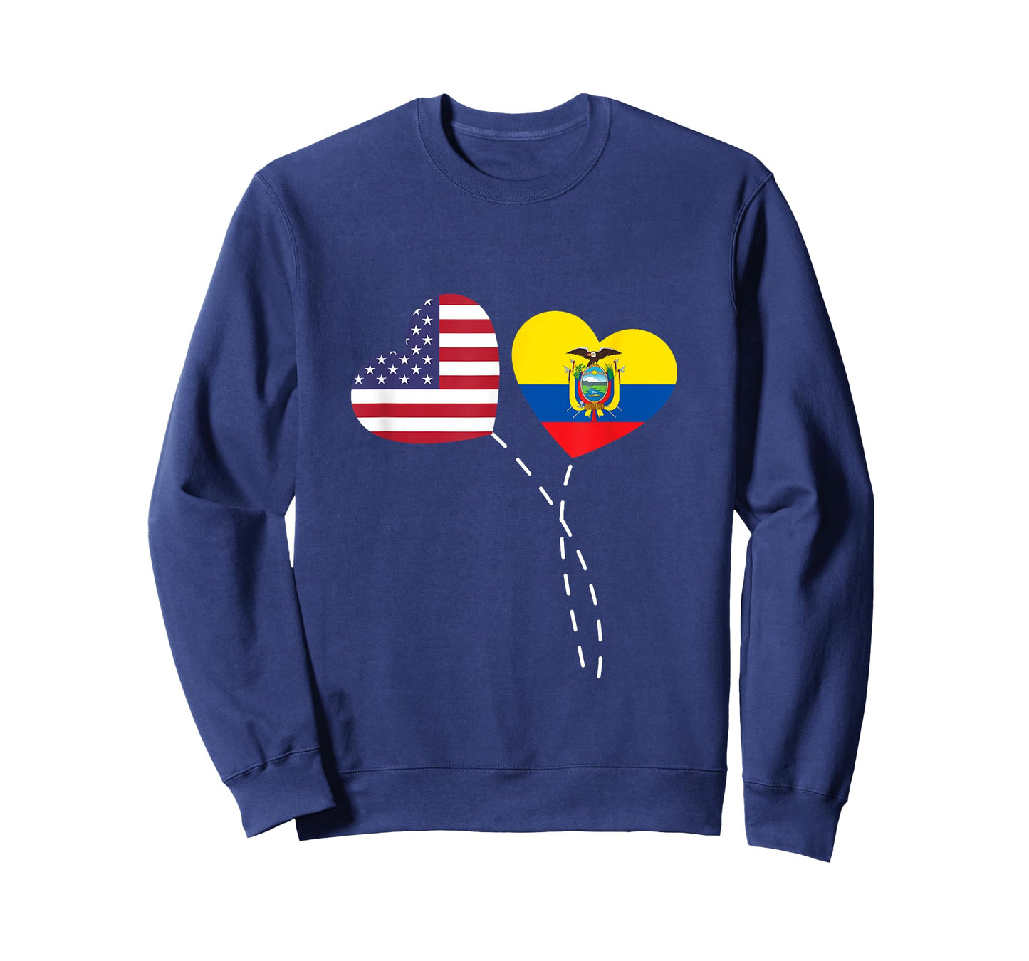 Loving USA Ecuador Flag Heart Ecuadorian Americans Love T-Shirt