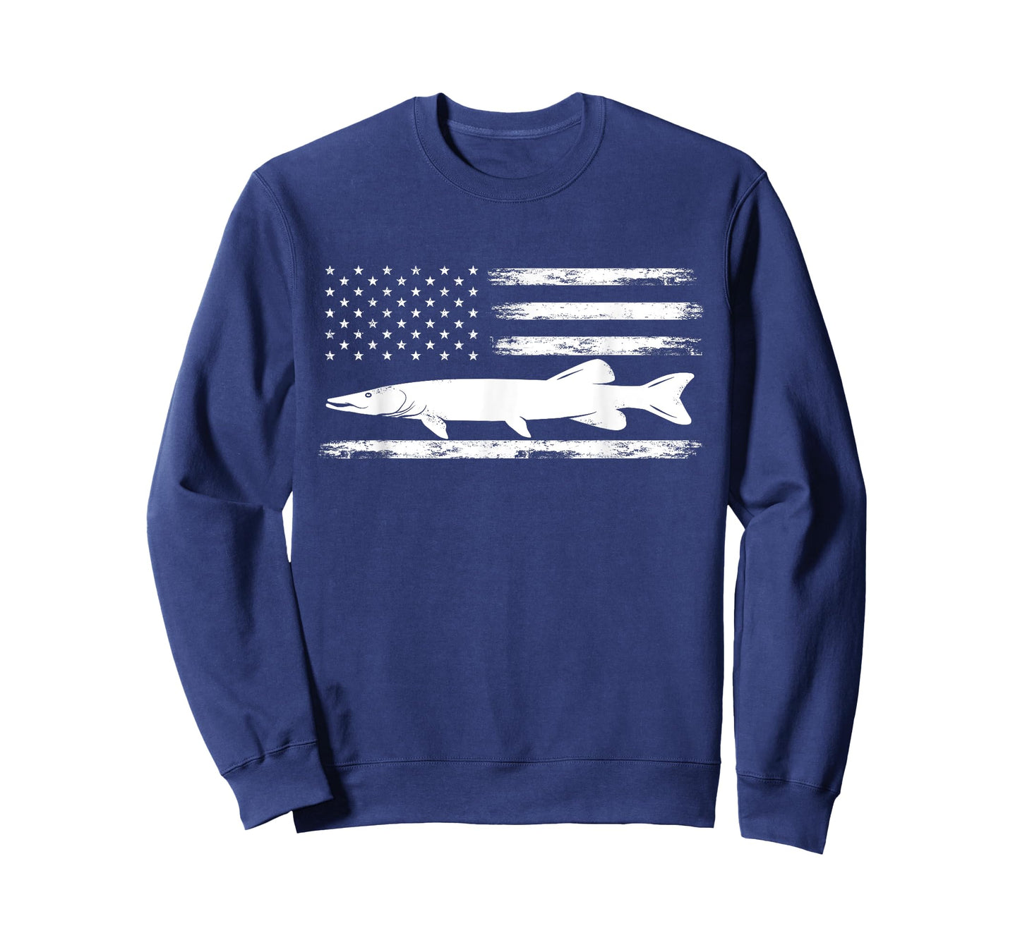 Musky American Flag 4th of july Fishing lovers Muskie Retro T-Shirt