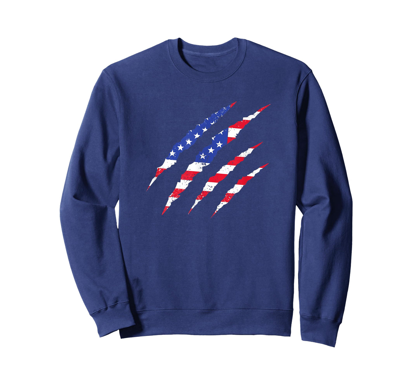 Ripped American Flag Bear Claw Scratch USA Pride Art T-Shirt