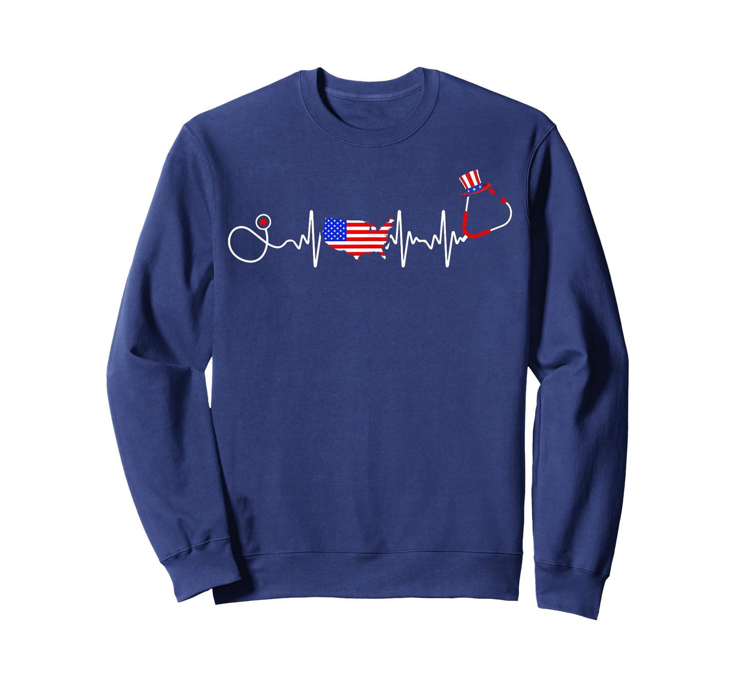 American Nurse 4th Of July USA Flag Map Patriotic RN Nursing T-Shirt