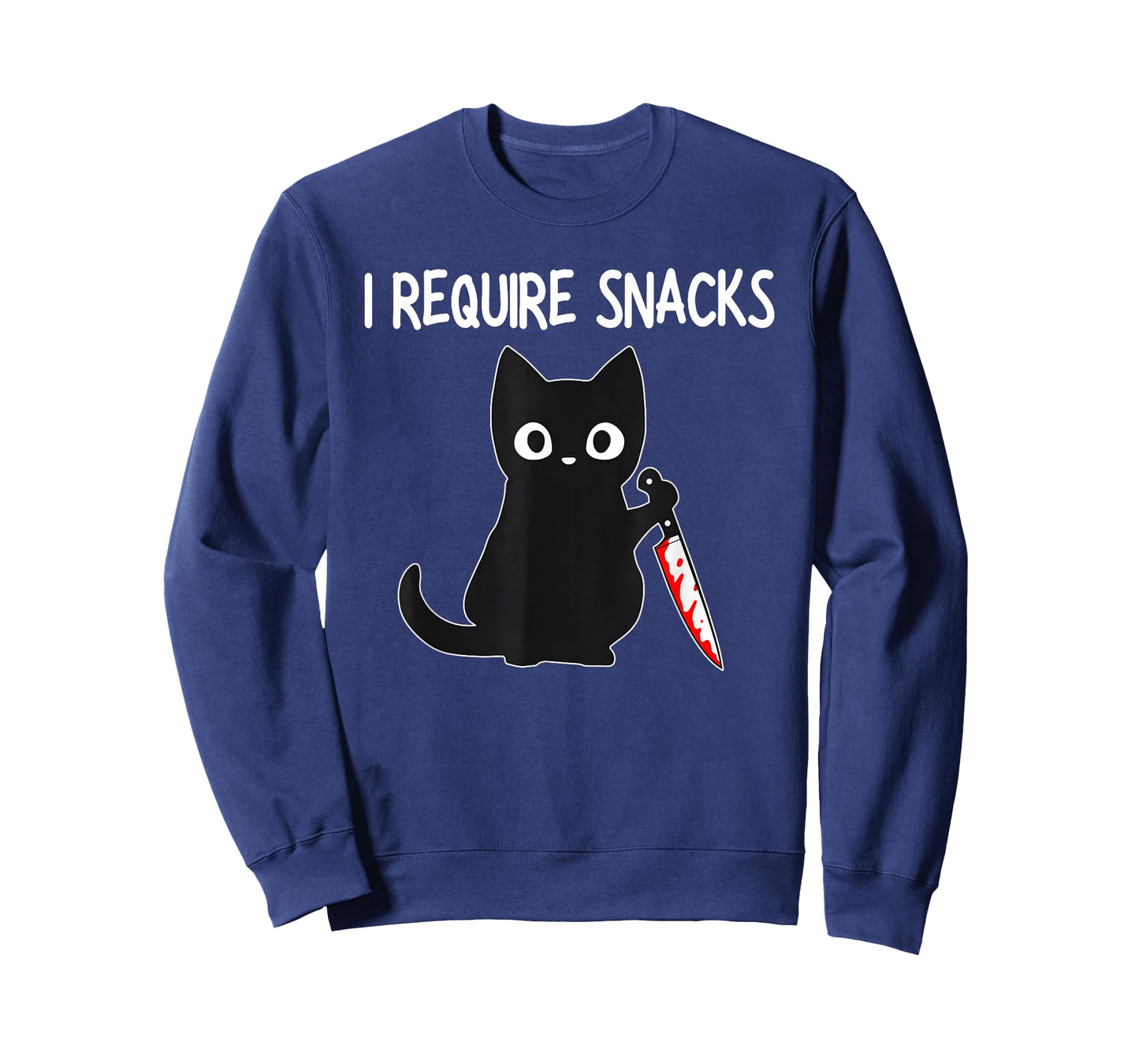 I Require Snacks Black Cat, Cute Black Cat with Knife T-Shirt