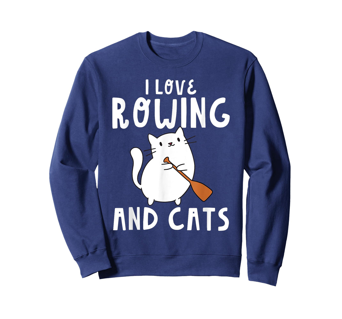 I Love Rowing And Cats Cute Funny Row Rower Oars T-Shirt