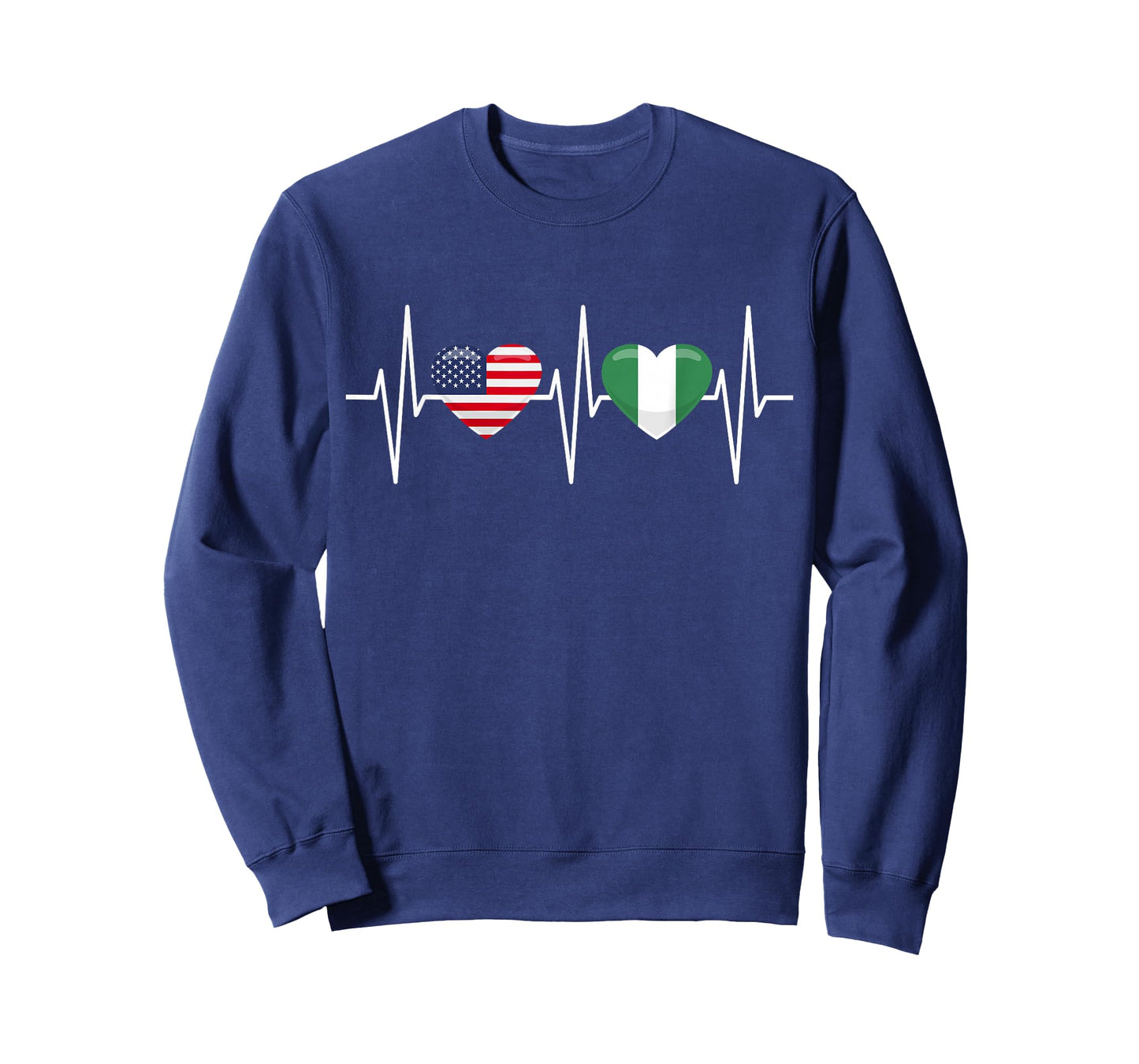 USA Nigeria Shirt Heartbeat America Nigerian Flag Heart T-Shirt