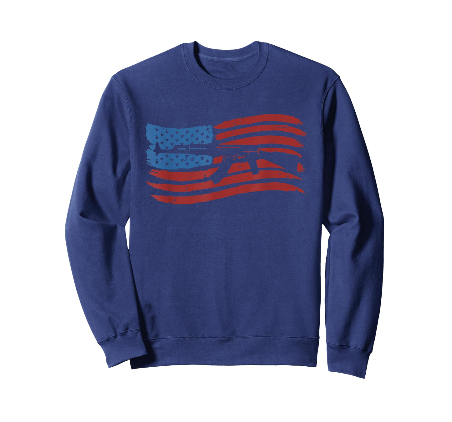American Flag With AK-47 Graphic Guns T Shirt T-Shirt for Women Men