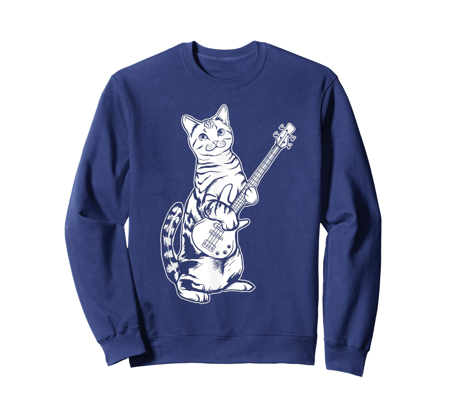 Funny Cat Playing Bass T-shirt Cool Musician T-Shirt for Men Women Girls Kids