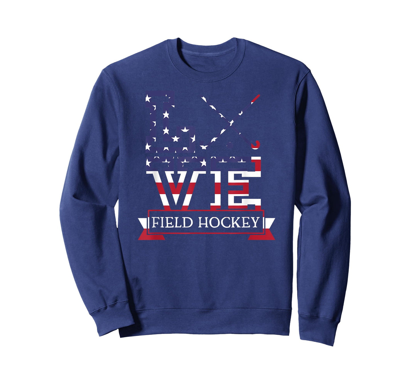 Love Field Hockey Stick USA American Flag Themed Coach Gift Women Kids Men T-Shirt