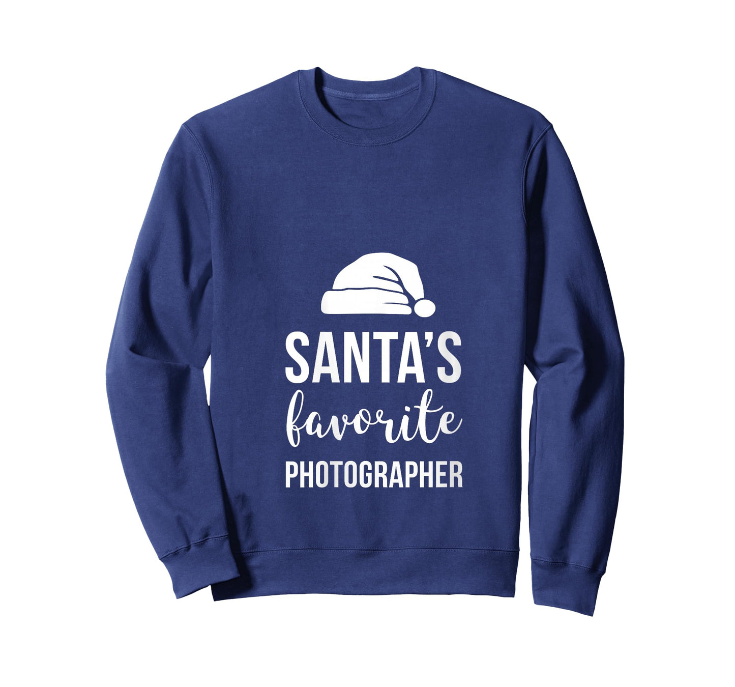 Womens Santa's Favorite Photographer Funny Christmas V-Neck T-Shirt