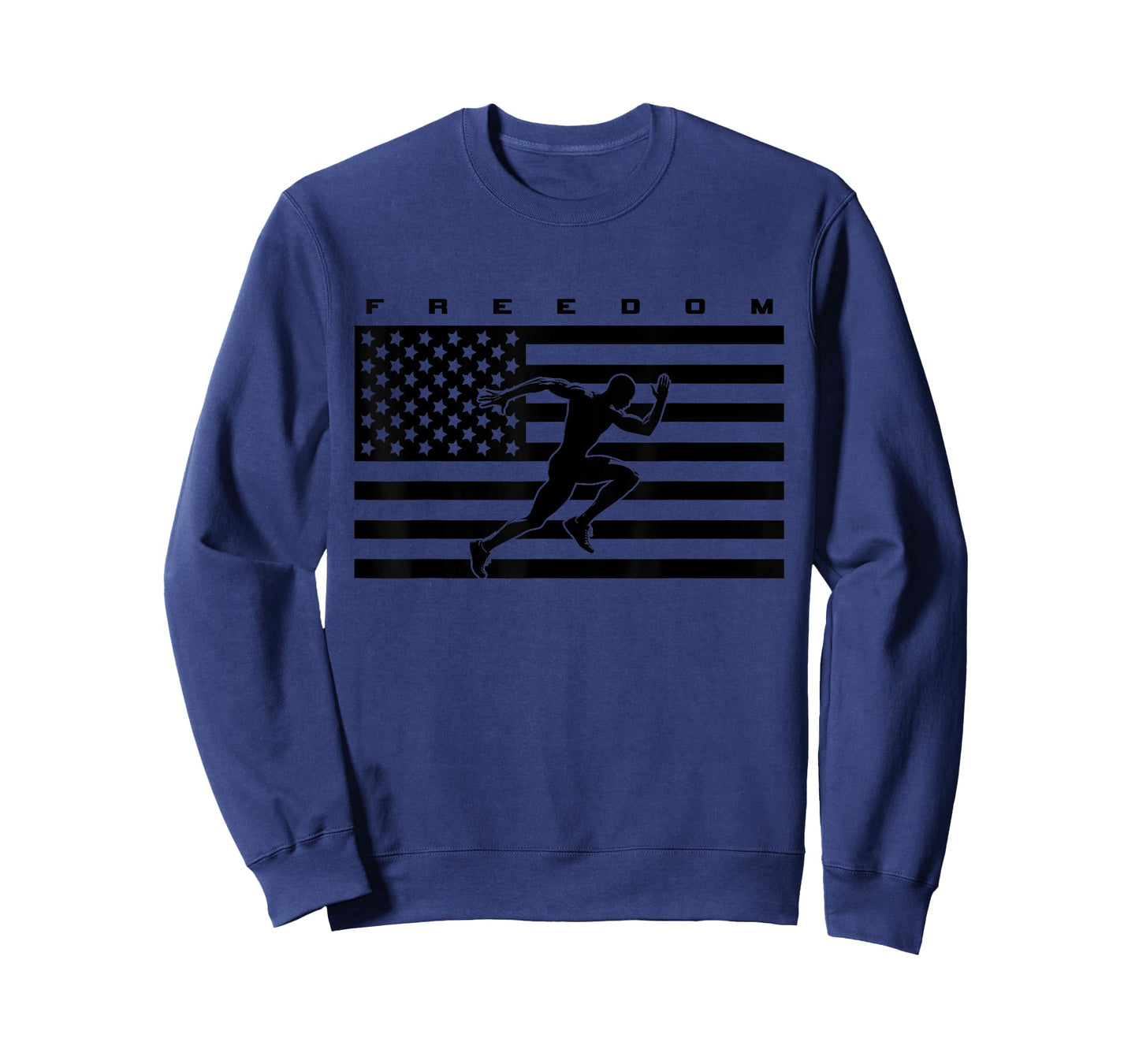 American Flag Runner Running Track and Field T-Shirt