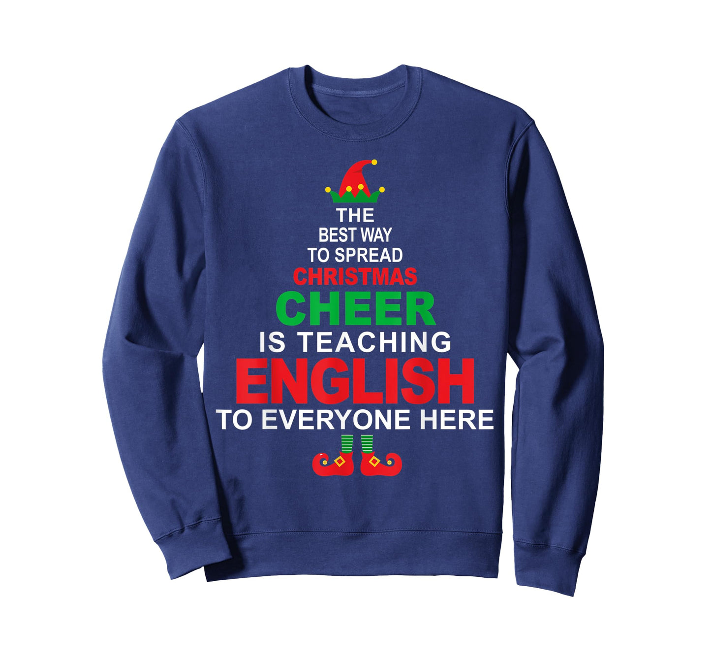 English Teacher Christmas Shirt - Elf Christmas Cheer