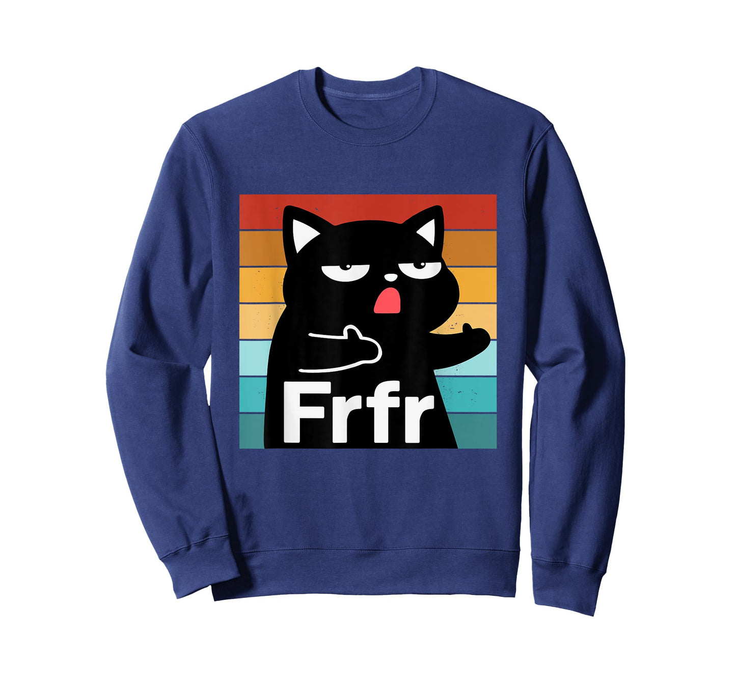 Funny Meme Saying Frfr With Cat Boys Girls Teens Men Fr Fr T-Shirt